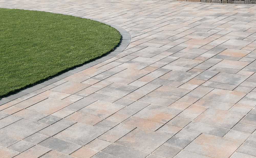 interlocking pavers with turf