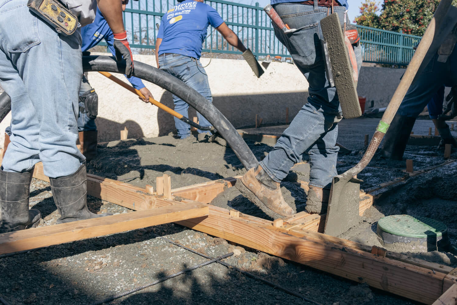 workers working with concrete